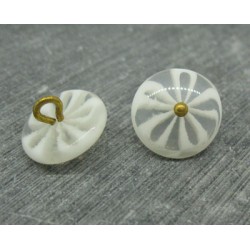 Bouton fleur 5 lobes translucides blanc 15mm