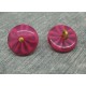 Bouton fleur 5 lobes translucides framboise 15mm