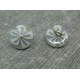 Bouton fleur 5 lobes translucides gris 13mm