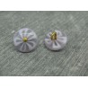 Bouton  fleur 5 lobes translucides lavande 13mm