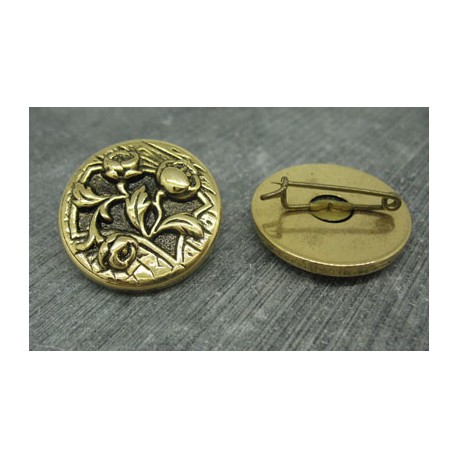 Broche métal dorée 29mm