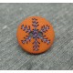 Bouton flocon de neige orange 15mm