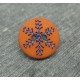 Bouton flocon de neige orange 15mm