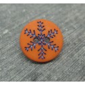 Bouton flocon de neige orange 15mm