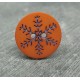 Bouton flocon de neige orange 18mm