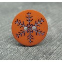 Bouton flocon de neige orange 18mm