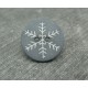 Bouton flocon de neige gris blanc 18mm
