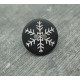 Bouton flocon de neige noir 12mm