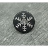 Bouton flocon de neige noir 12mm