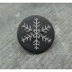 Bouton flocon de neige noir 18mm