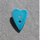 Bouton coeur turquoise 18mm  