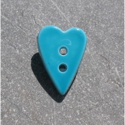 Bouton coeur turquoise 18 mm  b66