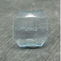Bouton résine translucide imitation cristal  carré ciel 24mm