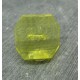 Bouton résine translucide imitation cristal  carré jaune 24mm