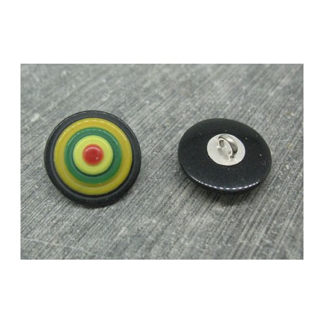 Bouton cible noir 18mm