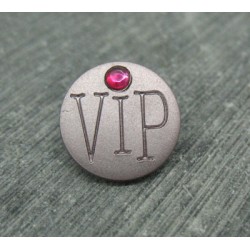 Bouton VIP gris rosé 15mm