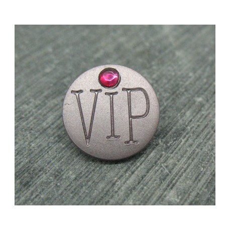Bouton VIP gris rosé 15mm