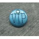 Bouton VIP bleu pétrole 15mm