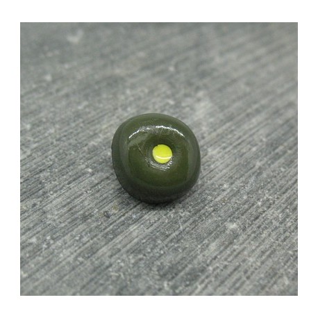 Bouton oeil kaki jaune 12mm