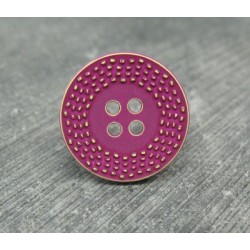 Bouton pointillé délavé fuschia 20mm