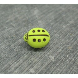 Bouton coccinelle vert anis 11mm