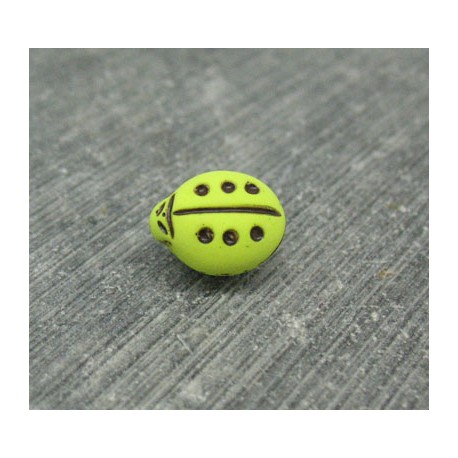 Bouton coccinelle vert anis 11mm
