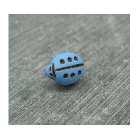 Bouton coccinelle bleu 11mm