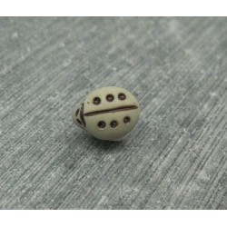 Bouton coccinelle gris 11mm