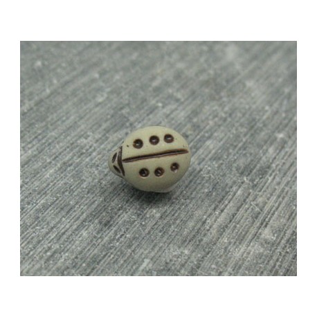 Bouton coccinelle gris 11mm