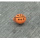 Bouton coccinelle orange 11mm