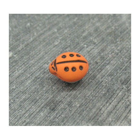 Bouton coccinelle orange 11mm