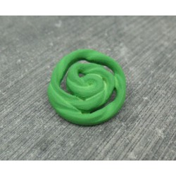 Bouton rose vert 22mm 