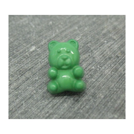 Bouton ours vert 15mm