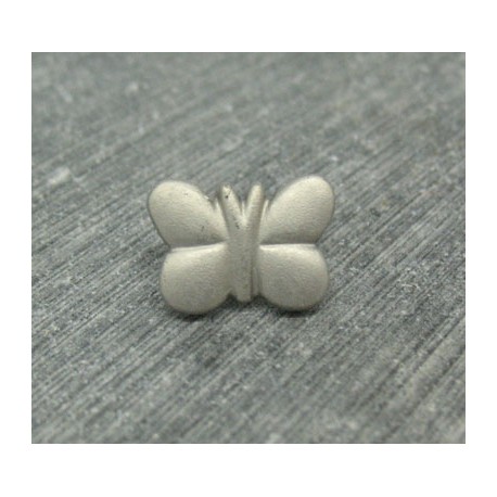 Bouton papillon gris argent 15mm