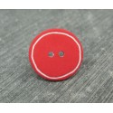 Bouton rouge cercle blanc 18mm