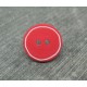 Bouton rouge cercle blanc 15mm