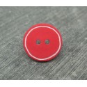 Bouton rouge cercle blanc 15mm