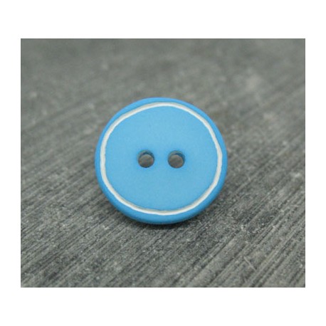 Bouton turquoise cercle blanc 15mm