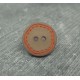 Bouton kaki cercle orange 15mm