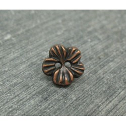 Bouton fleur métallisé cuivre 10mm