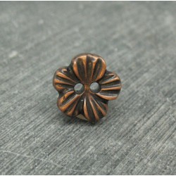 Bouton fleur métallisé cuivre 13mm