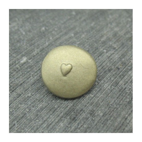 Bouton coeur relief bronze 15mm