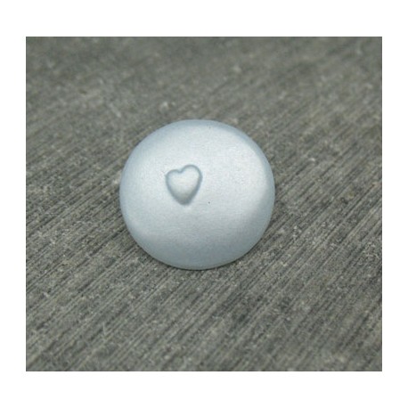 Bouton coeur relief ciel 18mm