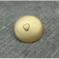 Bouton coeur relief or 18mm