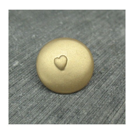 Bouton coeur relief or 18mm