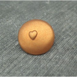 Bouton coeur relief cuivre 18mm