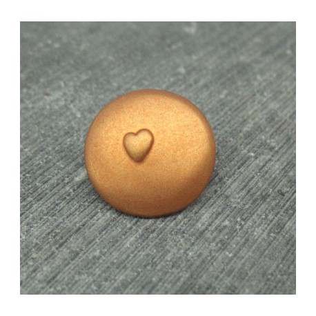 Bouton coeur relief cuivre 18mm