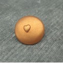 Bouton coeur relief cuivre 18mm