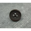 Bouton ivoire végétal marron ovalisé 15mm