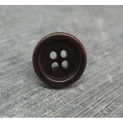 Bouton ivoire végétal marron 15mm